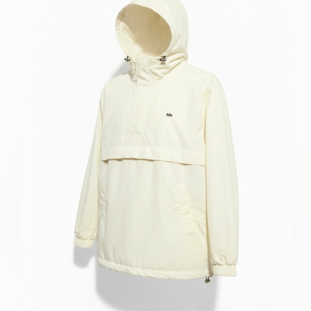 Nils Skiwear Ivory Hooded Anorak Jacket Size 6 Lightweight Windbreaker Casual
